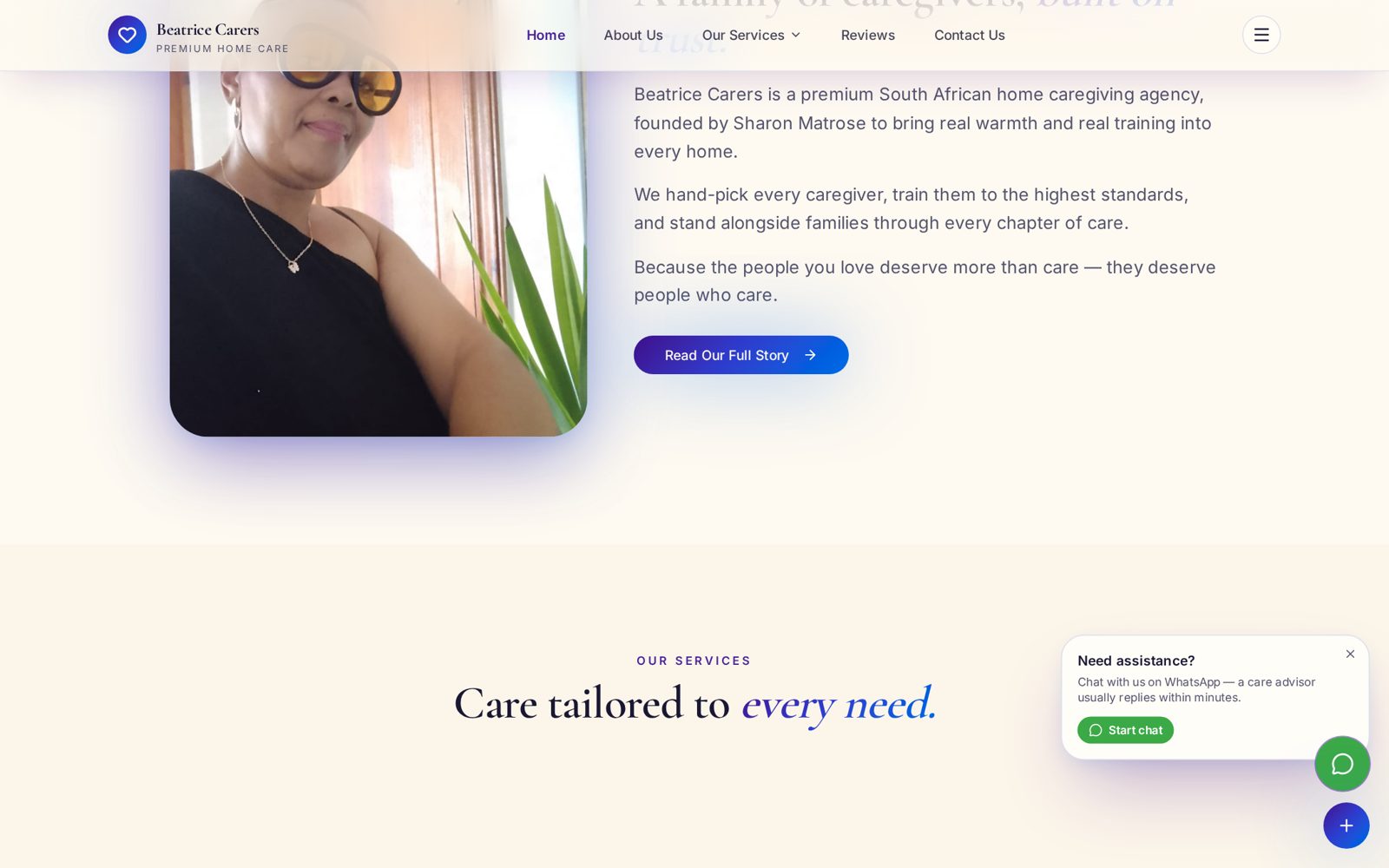 Beatrice Premier Care services section