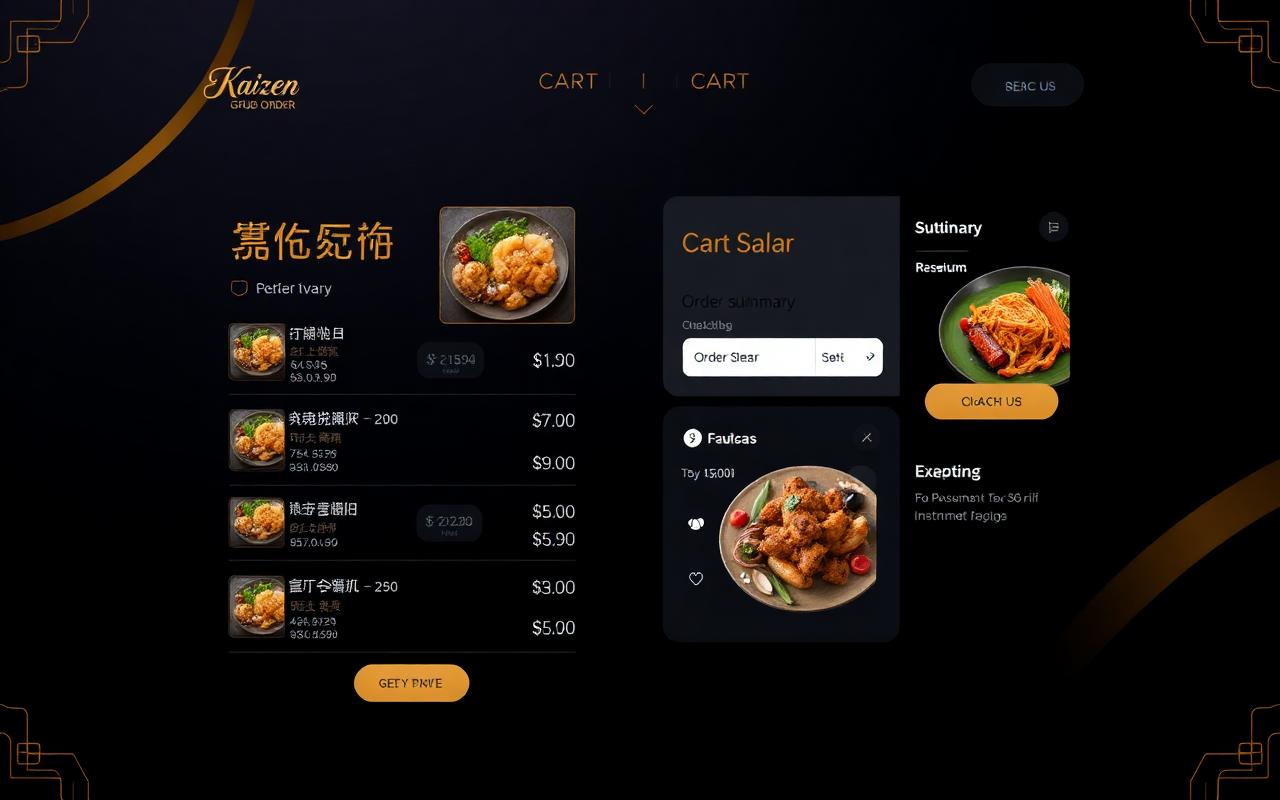 Kaizen Grub Order menu and cart checkout
