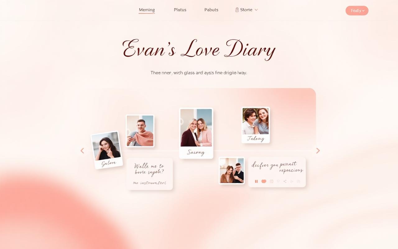 Evan's Love Diary memory timeline and music player